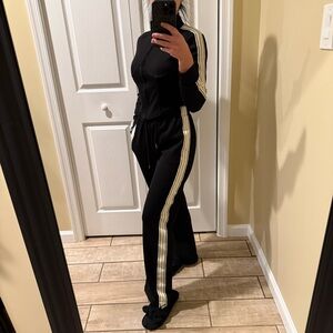 Two piece tracksuit crop jacket high waist pants track pants joggers 2 piece set